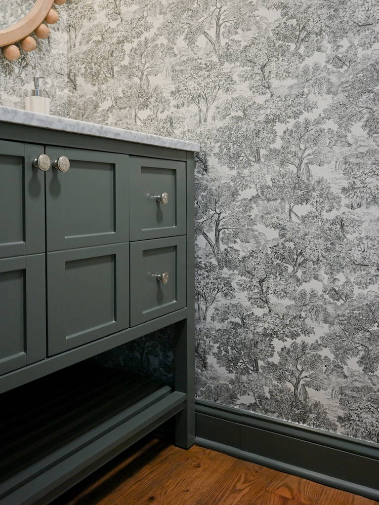 Custom cabinetry for powder bath remodel